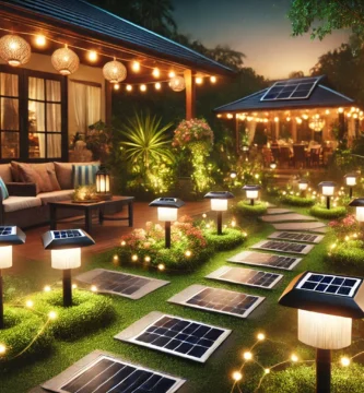 focos solares para jardín