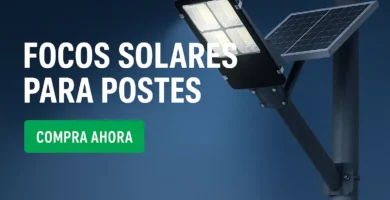 Focos Solares Para Postes Foco solar para postes con panel LED integrado encendido de noche