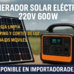 Generador solar portátil de 600W con salida 220V y panel solar para energía limpia en exteriores