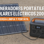 Generador solar portátil eléctrico de 2000W con panel solar para uso en exteriores y respaldo energético
