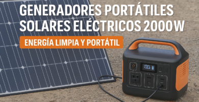 Generador solar portátil eléctrico de 2000W con panel solar para uso en exteriores y respaldo energético