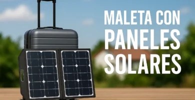Maleta con Paneles Solares Maleta solar portátil con paneles solares extendidos, ideal para cargar dispositivos al aire libre