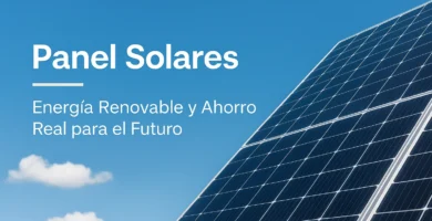 Fotografía de panel solares captando luz solar directa con fondo azul claro