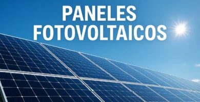 Imagen de paneles fotovoltaicos captando energía solar directa en cielo despejado