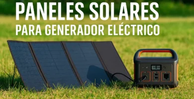 Paneles Solares para Generador Electrico Panel solar portátil conectado a generador eléctrico sobre césped verde